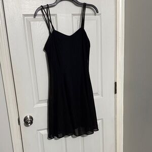 Elegant Black Spaghetti Strap Dress